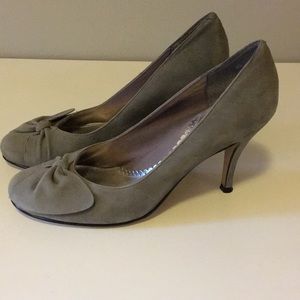 Grey suede heels